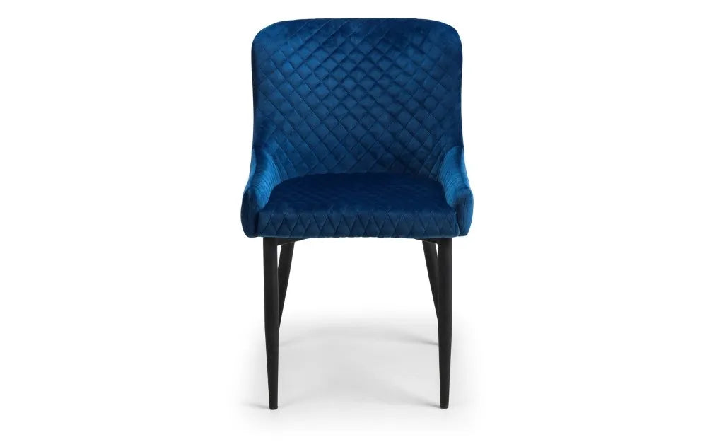 LUXE VELVET DINING CHAIR - BLUE Julian Bowen