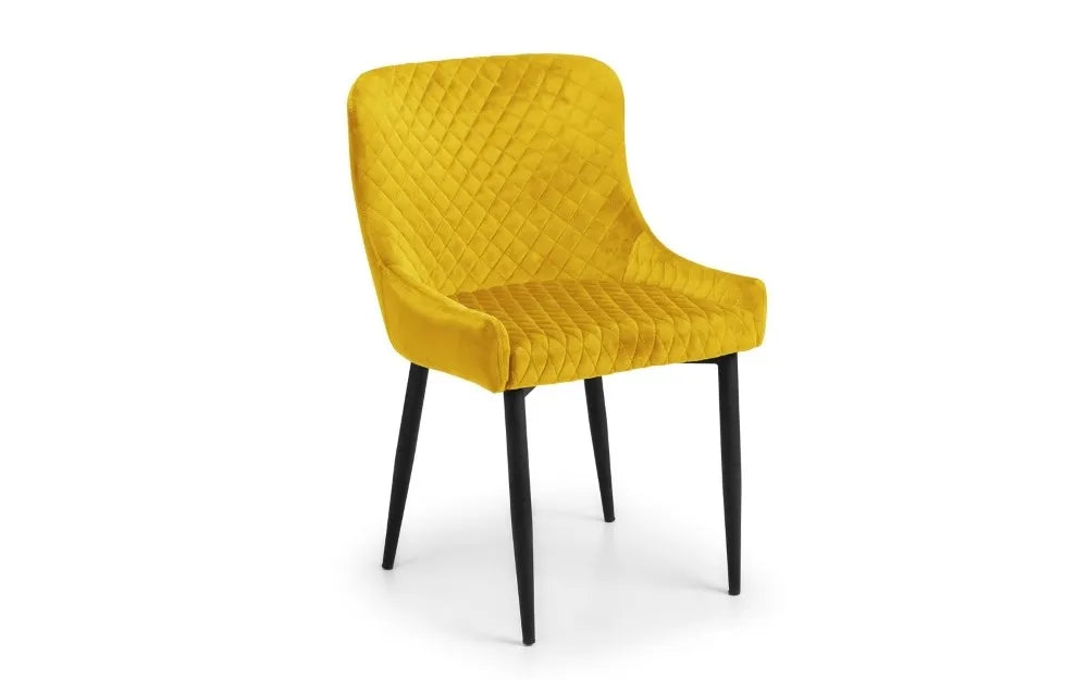 LUXE VELVET DINING CHAIR - MUSTARD Julian Bowen