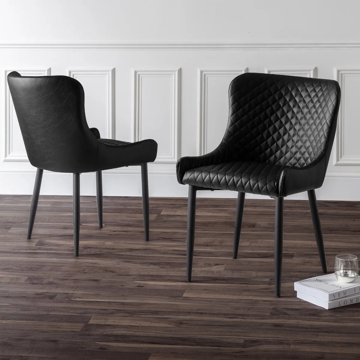 LUXE FAUX LEATHER DINING CHAIR BLACK Julian Bowen