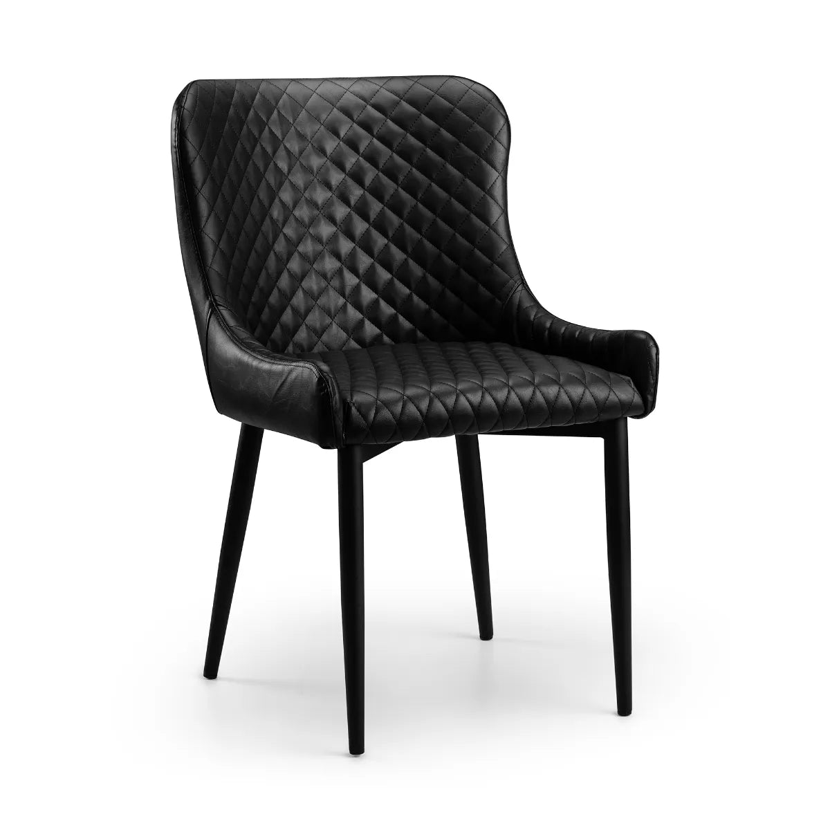 LUXE FAUX LEATHER DINING CHAIR BLACK Julian Bowen