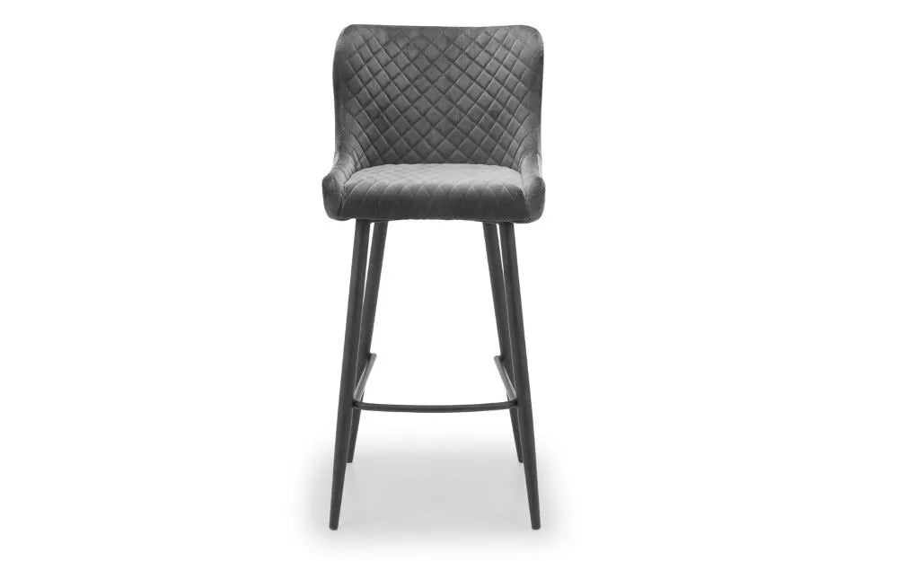 LUXE VELVET BAR STOOL - GREY Julian Bowen