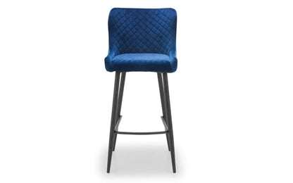 LUXE VELVET BAR STOOL - BLUE Julian Bowen