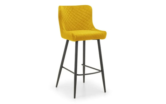 LUXE VELVET BAR STOOL - MUSTARD Julian Bowen