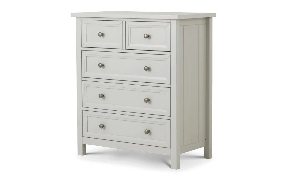 Maine 3+2 Drawer Chest- Dove Grey Julian Bowen