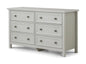 Maine 6 Drawer Wide Chest- Dove Grey Julian Bowen