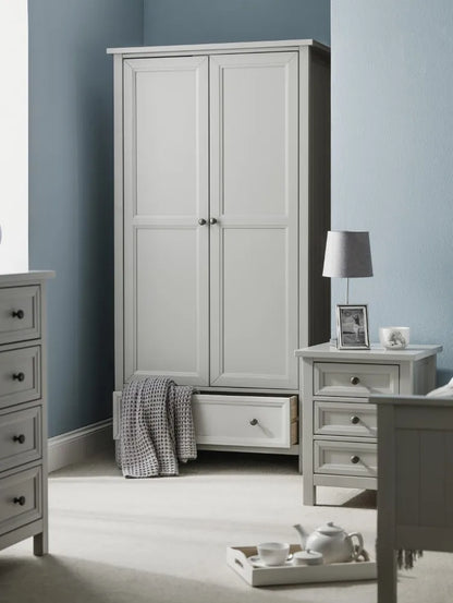 Maine 2 Door Combination Wardrobe - Dove Grey Julian Bowen