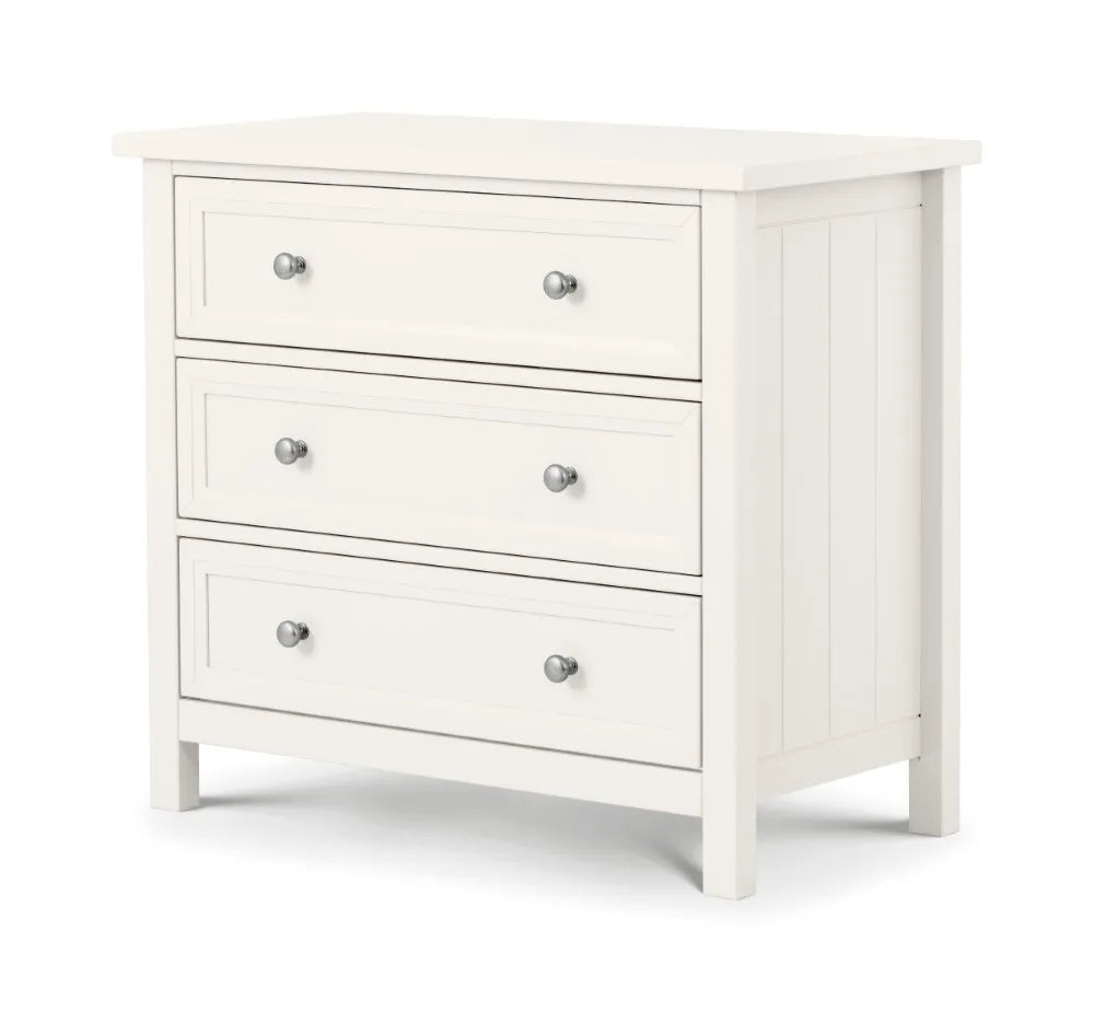 Maine 3 Drawer Chest - Surf White Julian Bowen