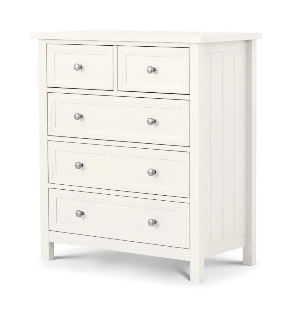 Maine 3+2 Drawer Chest - Surf White Julian Bowen