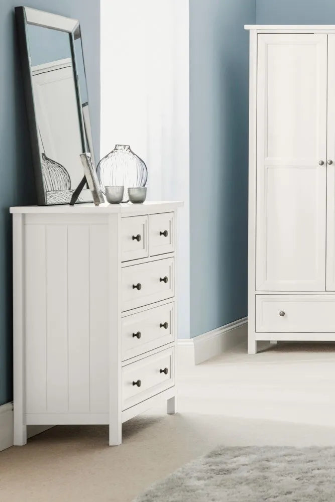 Maine 3+2 Drawer Chest - Surf White Julian Bowen