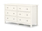 Maine 6 Drawer Wide Chest - Surf White Julian Bowen