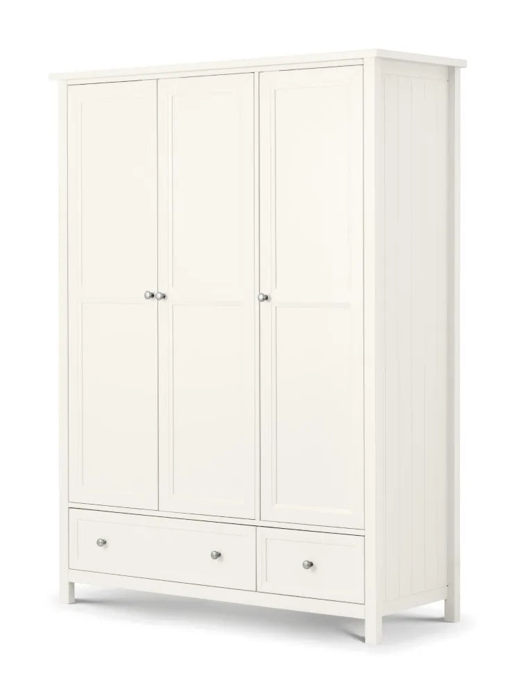 Maine 3 Door Combination Wardrobe - Surf White Julian Bowen