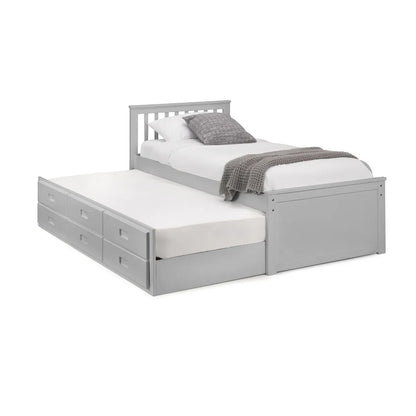 Maisie Bed with Underbed and Drawers - Light Grey Julian Bowen