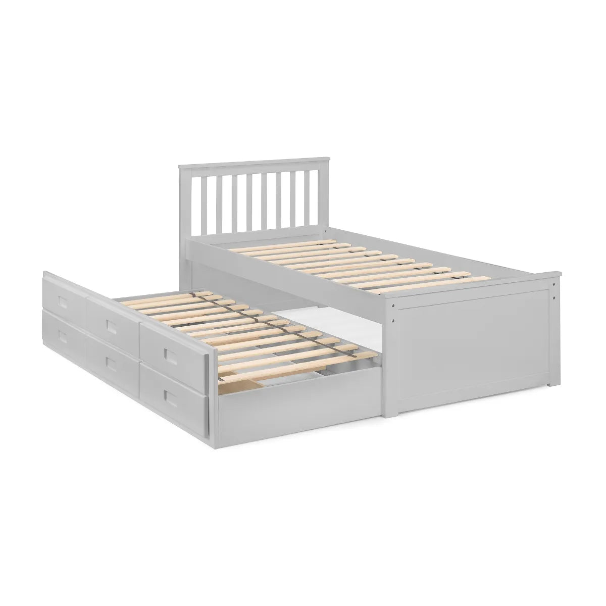 Maisie Bed with Underbed and Drawers - Light Grey Julian Bowen