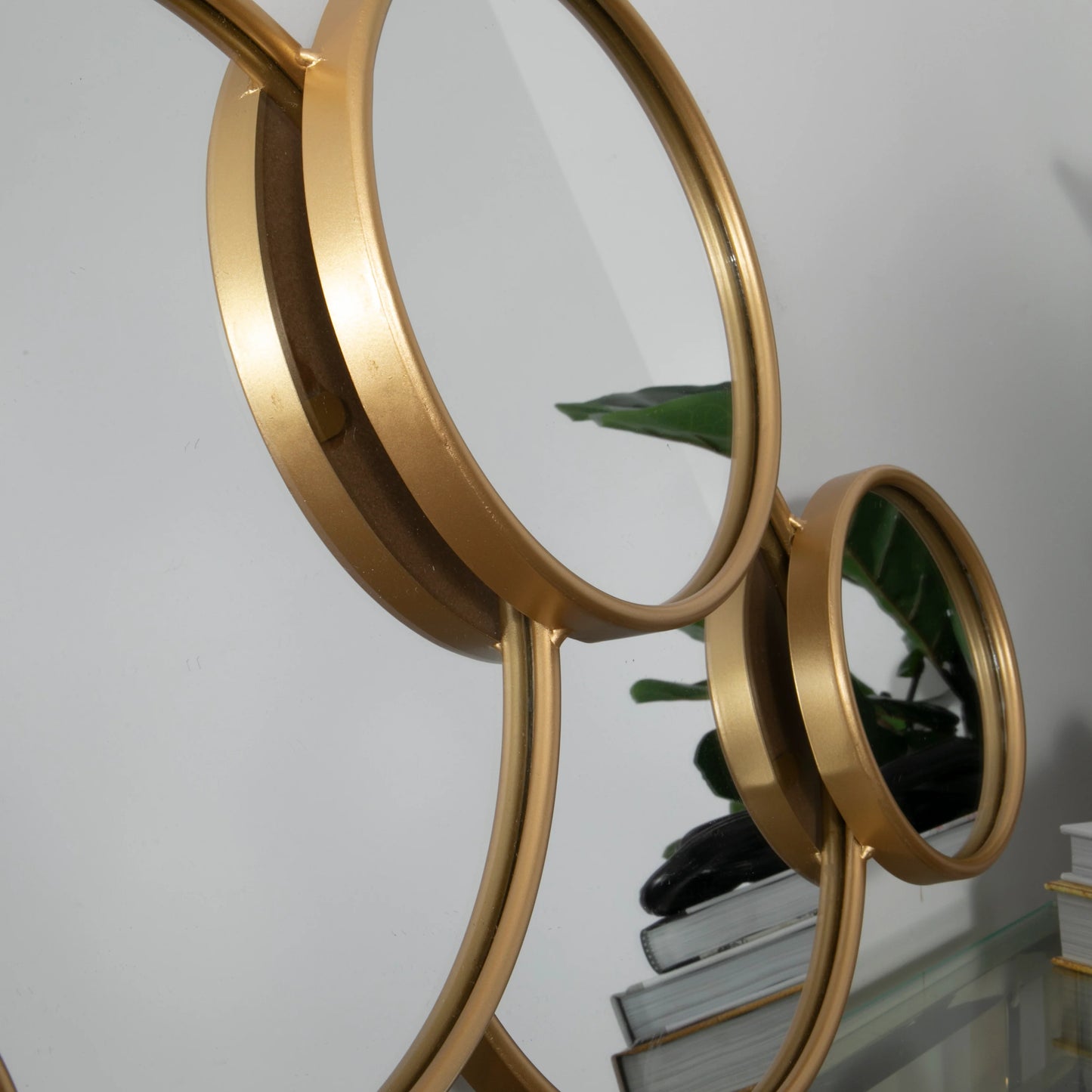 Gold Multi Circle Metal Mirror - Oakavia