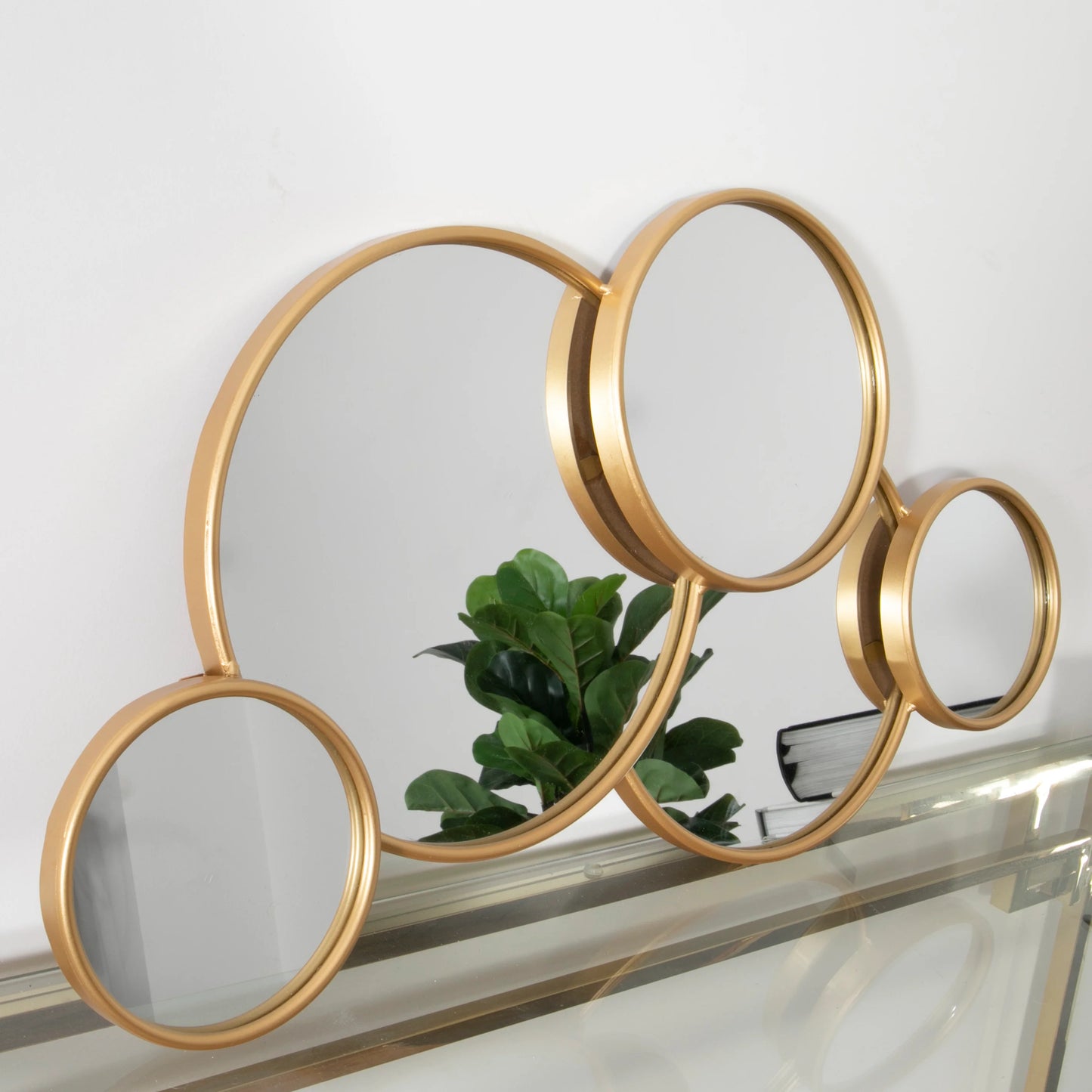 Gold Multi Circle Metal Mirror - Oakavia