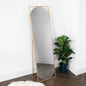 Gold Floor Standing Mirror with Rounded Detail - Oakavia