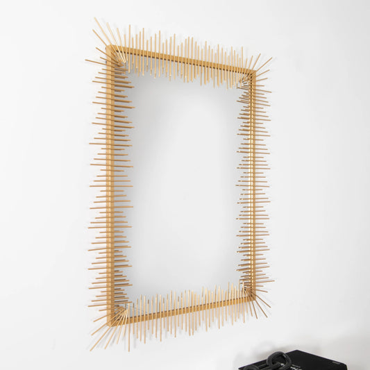 Gold Abstract Rectangular Mirror - Oakavia