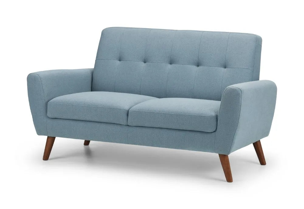 Monza 2 Seater Compact Retro Sofa - Blue Julian Bowen