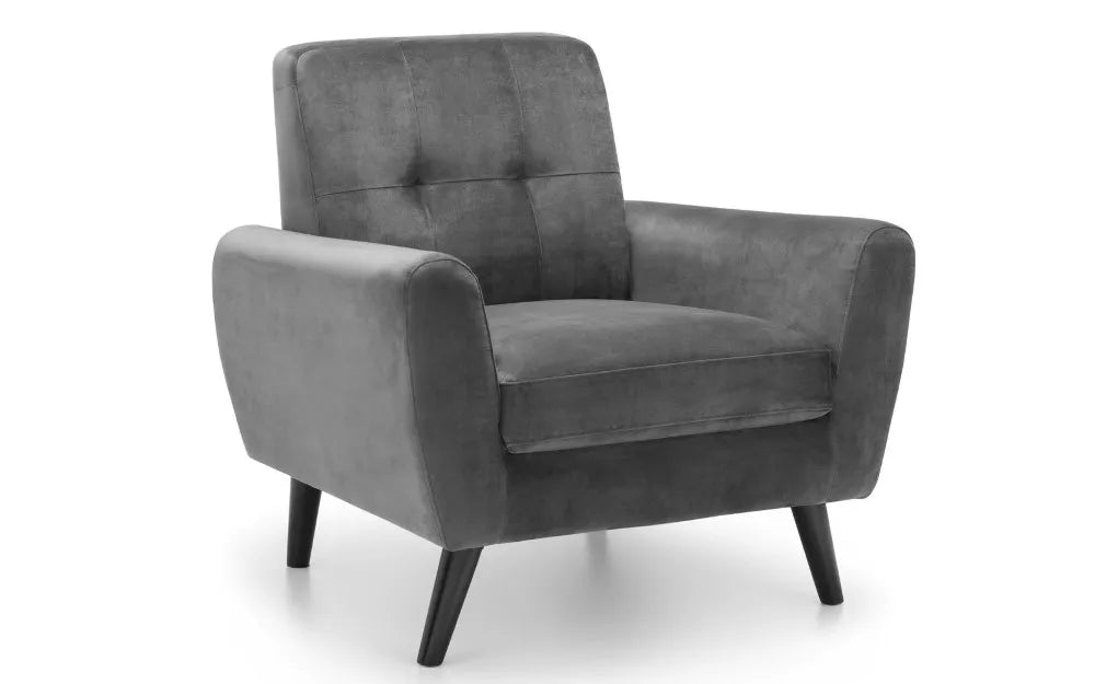 Monza Chair In Dark Grey Velvet Julian Bowen