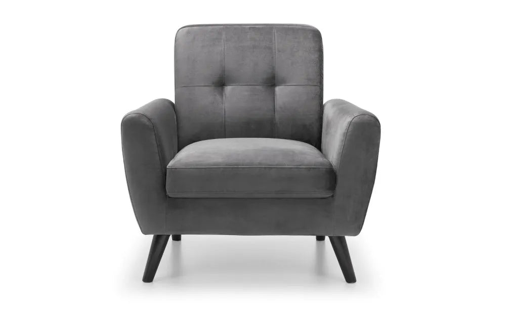 Monza Chair In Dark Grey Velvet Julian Bowen