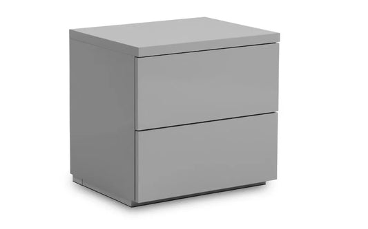 Monaco 2 Drawer Bedside - Grey Gloss Julian Bowen