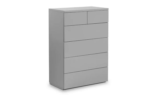 Monaco 4+2 Drawer Chest - Grey Gloss Julian Bowen