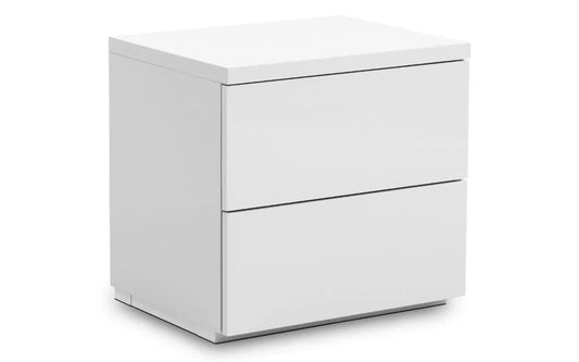 Monaco 2 Drawer Bedside - White Gloss Julian Bowen