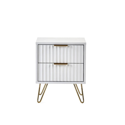 Murano 2 Drawer Bedside - Matt White Julian Bowen