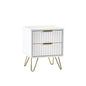 Murano 2 Drawer Bedside - Matt White Julian Bowen