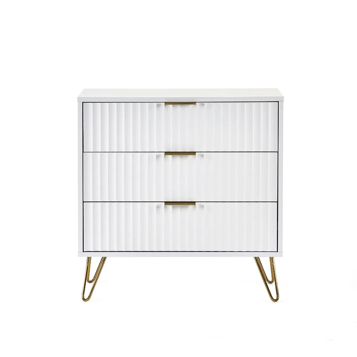 Murano 3 Drawer Chest - Matt White Julian Bowen