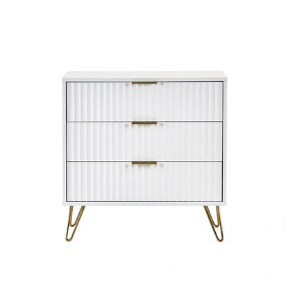 Murano 3 Drawer Chest - Matt White Julian Bowen