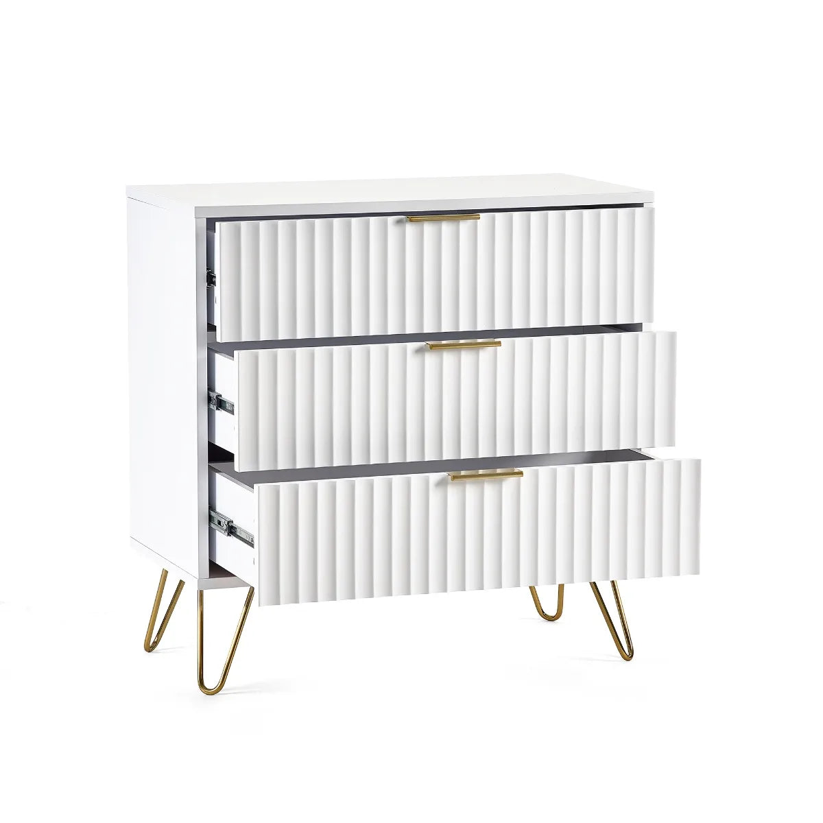 Murano 3 Drawer Chest - Matt White Julian Bowen