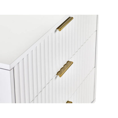 Murano 3 Drawer Chest - Matt White Julian Bowen