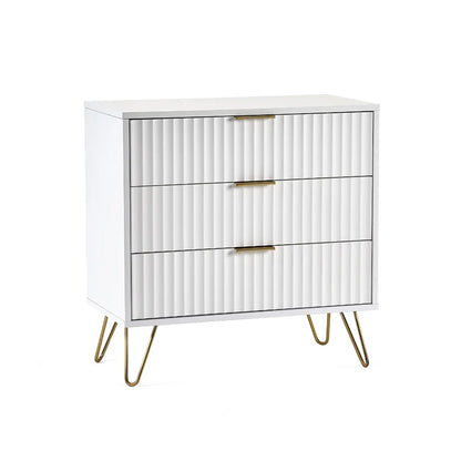 Murano 3 Drawer Chest - Matt White Julian Bowen