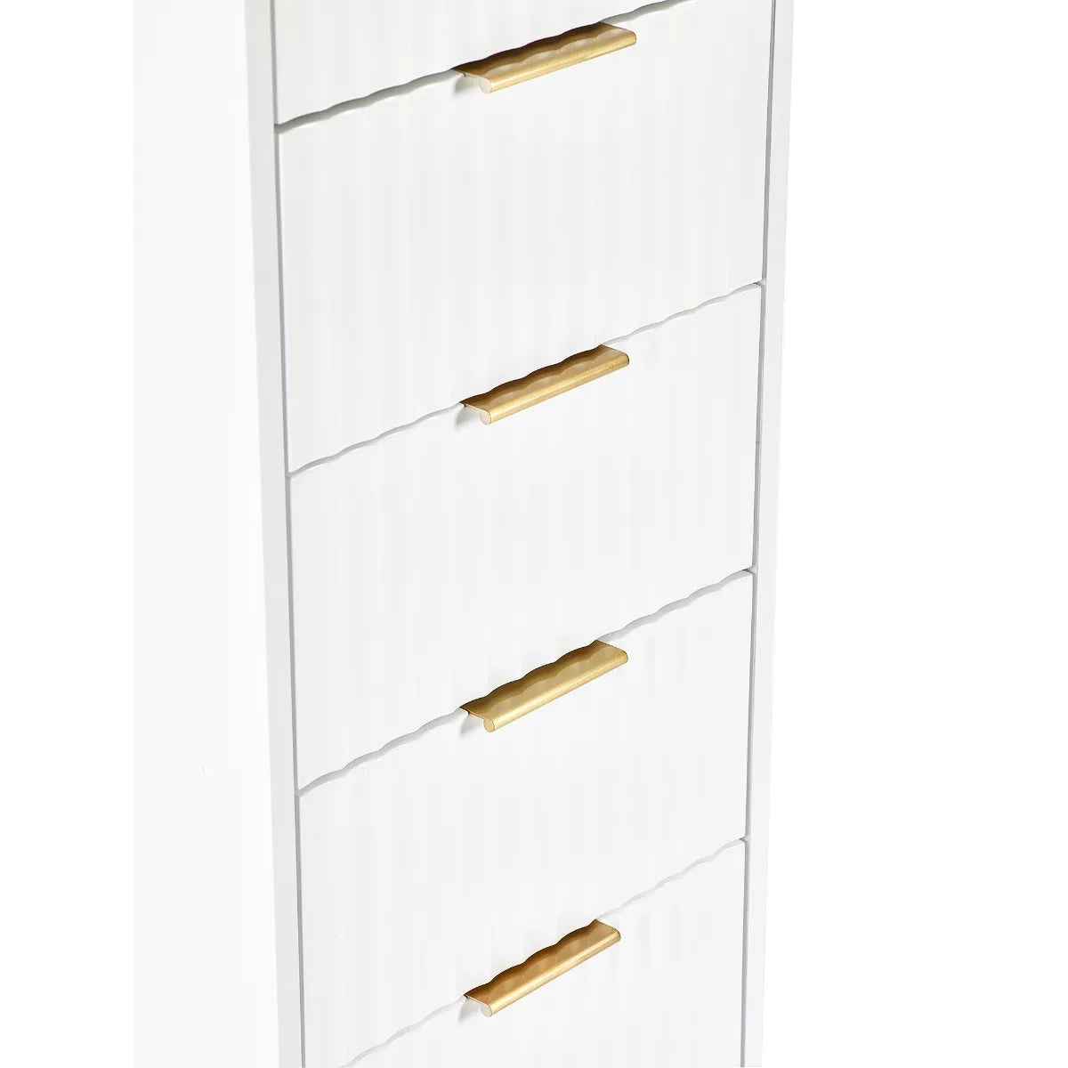 Murano 5 Drawer Tallboy - Matt White Julian Bowen