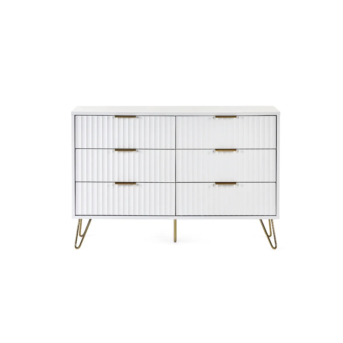 Murano 6 Drawer Chest - Matt White Julian Bowen