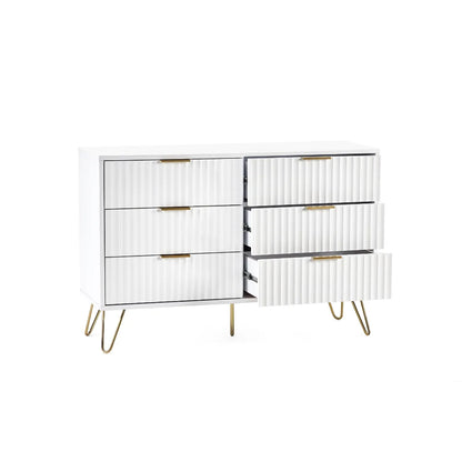 Murano 6 Drawer Chest - Matt White Julian Bowen