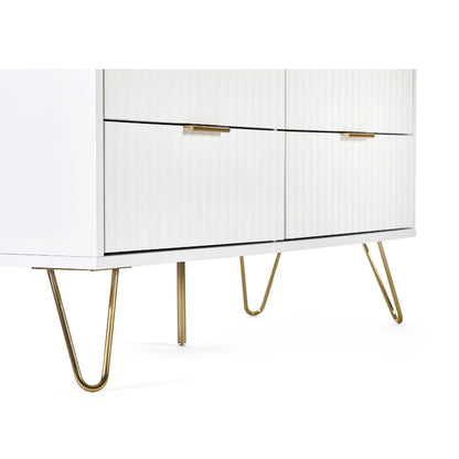 Murano 6 Drawer Chest - Matt White Julian Bowen