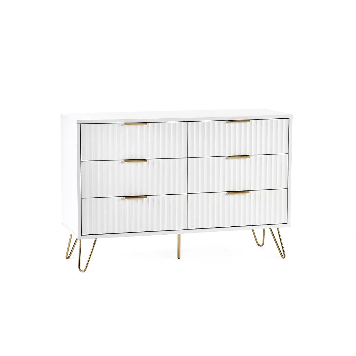 Murano 6 Drawer Chest - Matt White Julian Bowen