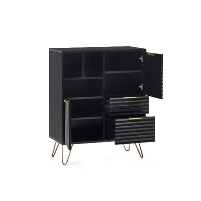 Murano 2 Door 2 Drawer Sideboard - Matt Black