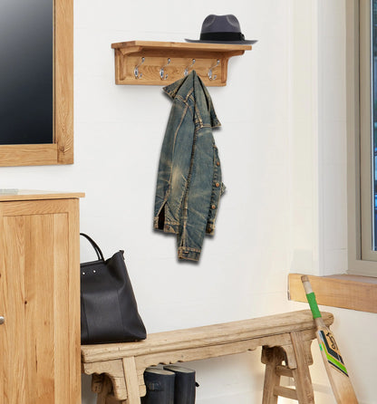 Wood Furniture UK - Shop Mobel Oak Wall Mounted Coat Rack - Oakavia