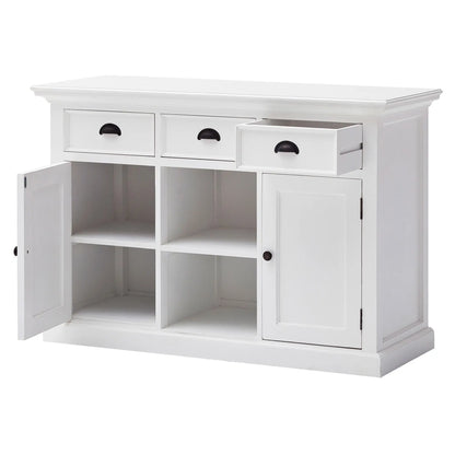 NovaSolo Halifax Classic White Buffet with 2 Baskets - Oakavia