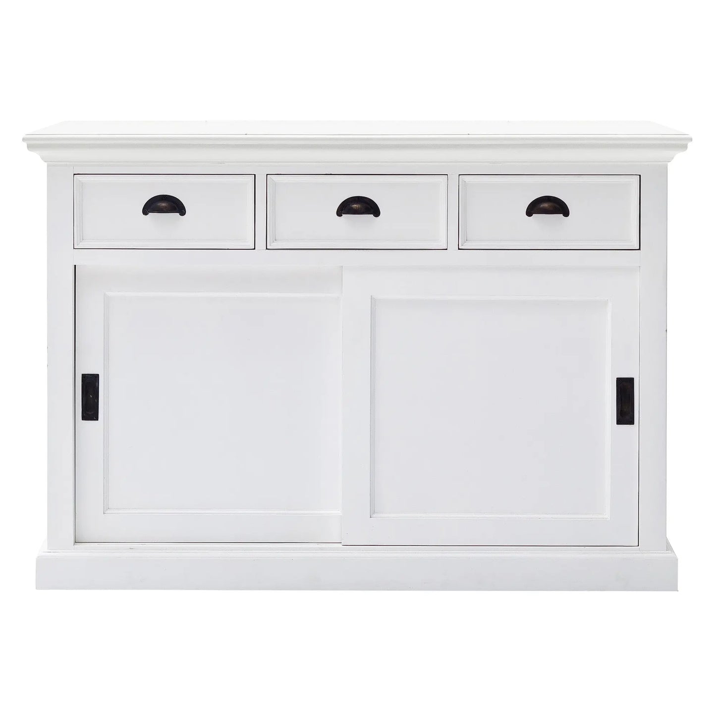 NovaSolo Halifax Classic White Buffet with Sliding Doors - Oakavia