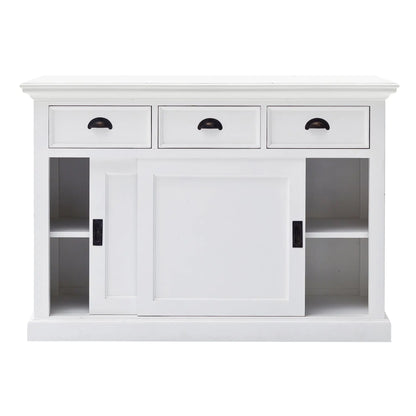 NovaSolo Halifax Classic White Buffet with Sliding Doors - Oakavia