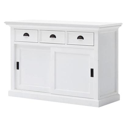 NovaSolo Halifax Classic White Buffet with Sliding Doors - Oakavia