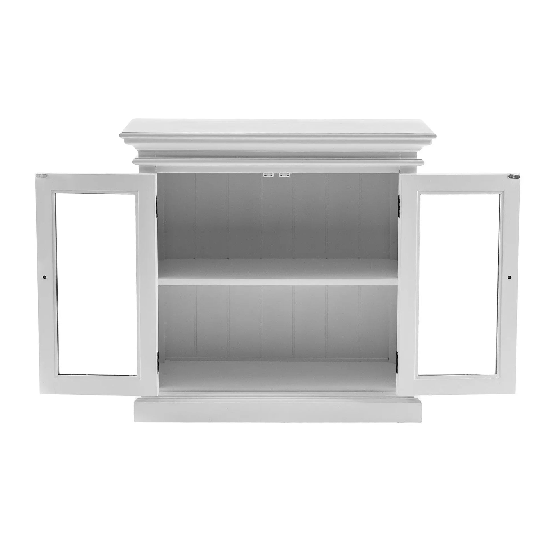 NovaSolo Halifax Classic White Display Buffet with 2 Glass Doors - Oakavia