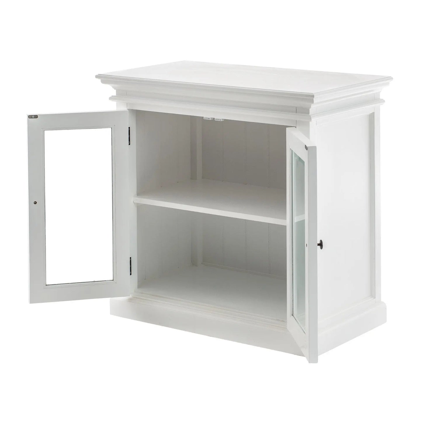 NovaSolo Halifax Classic White Display Buffet with 2 Glass Doors - Oakavia