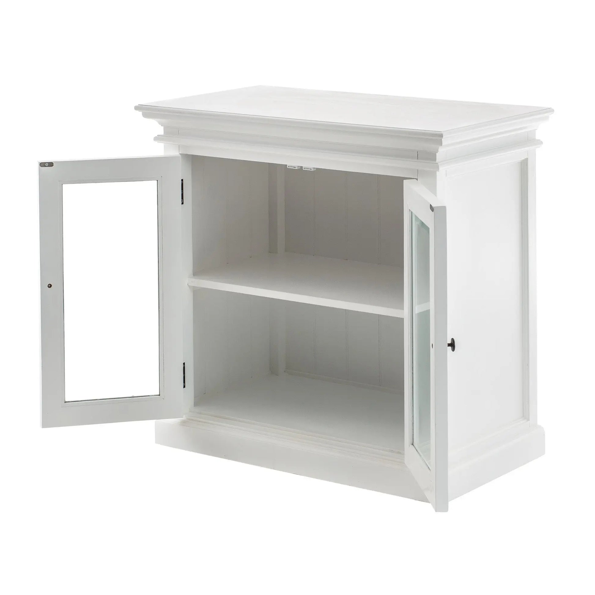 NovaSolo Halifax Classic White Display Buffet with 2 Glass Doors - Oakavia