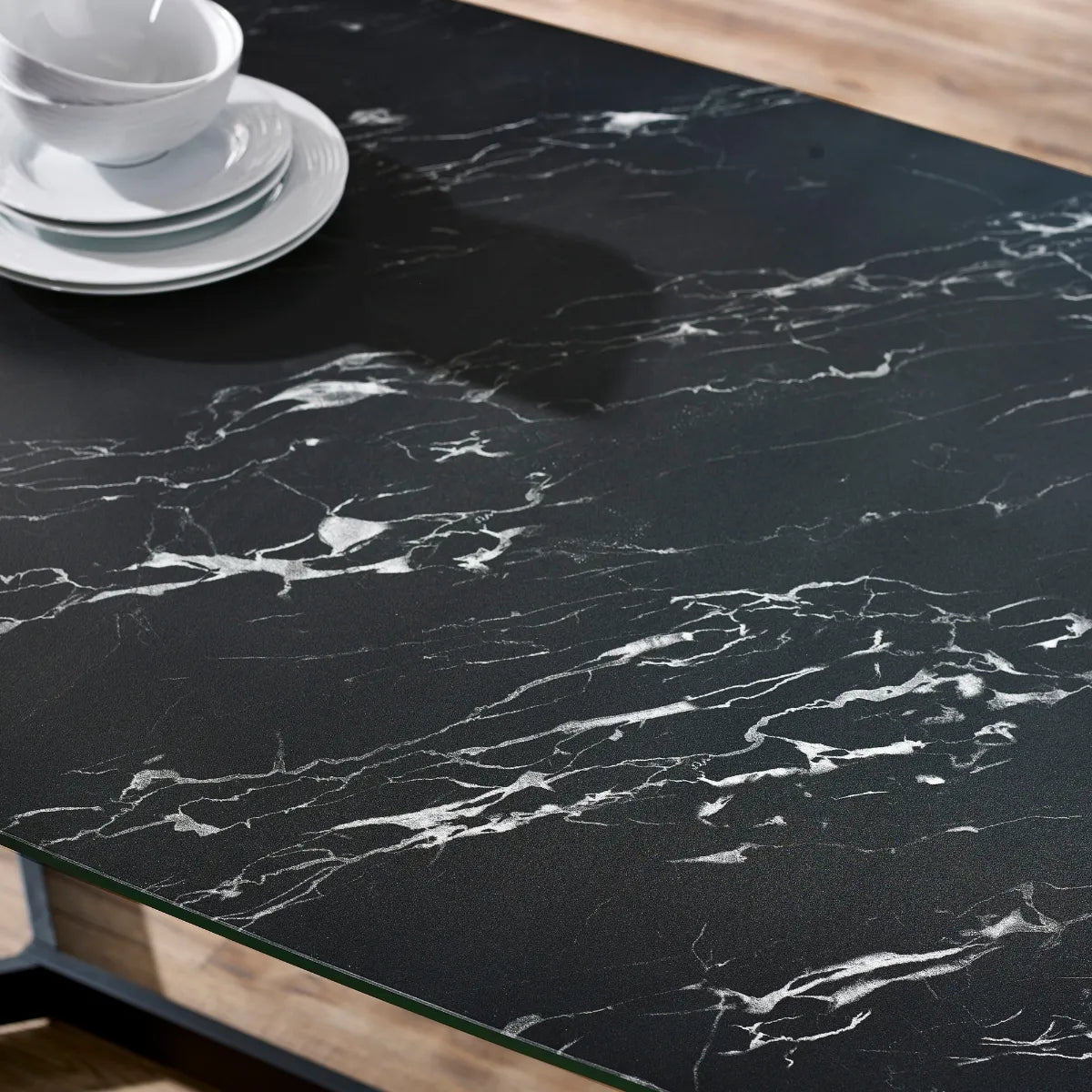 OLYMPUS DINING TABLE - BLACK MARBLE Julian Bowen