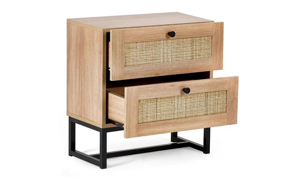 Padstow 2 Drawer Bedside - Oak Julian Bowen